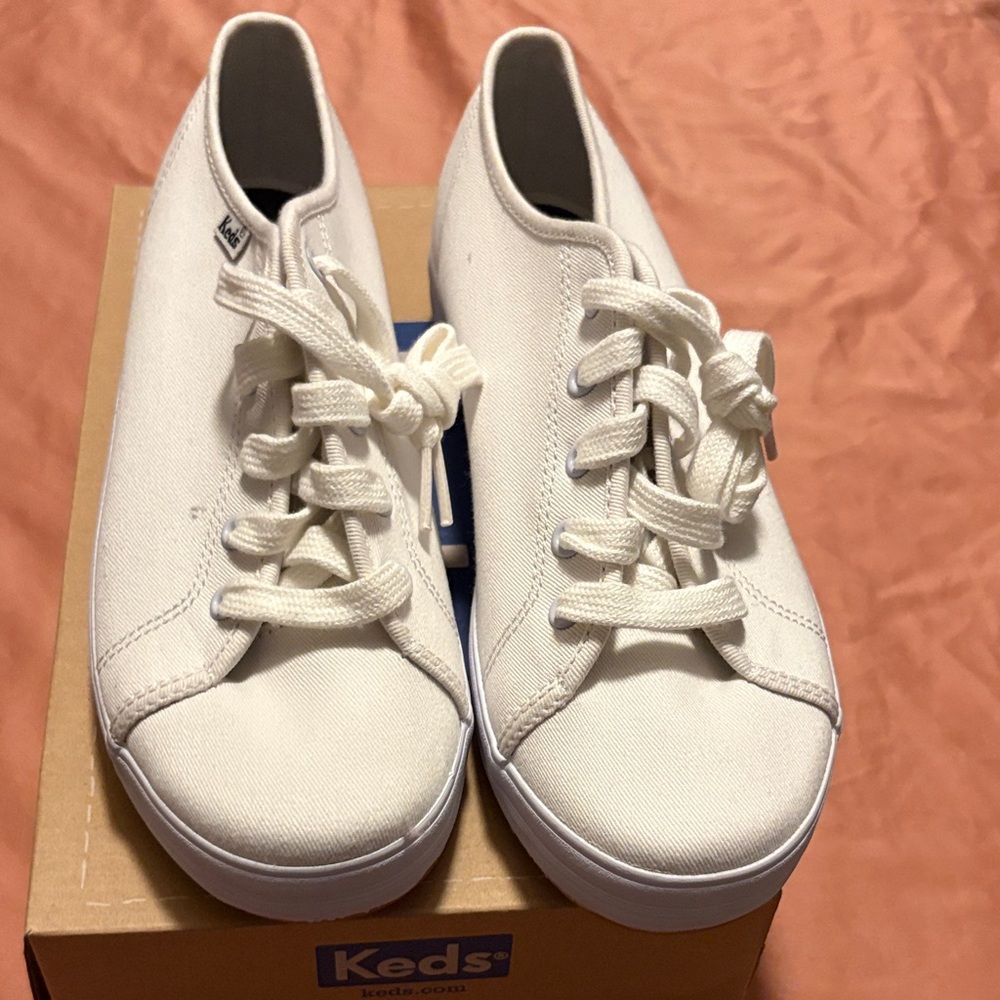 Keds Kids Cream Canvas Sneakers